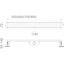 Трап, черный 800 мм HB93800-7